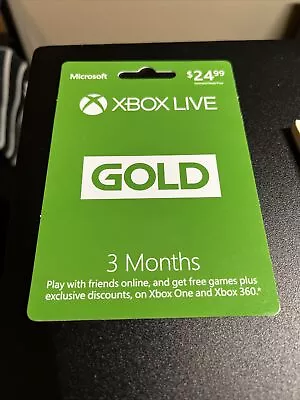 Xbox Live Gold 3 Month Subscription Card • $18.50