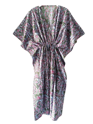 $38.49 • Buy Indian Cotton Floral Printed Women Long Kaftan Hippie Style Maxi Dress Gown,Gift