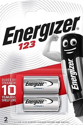 2 X Energizer CR123 CR123A 123 3v Lithium Photo Battery | Long Expiry Date | • £4.93