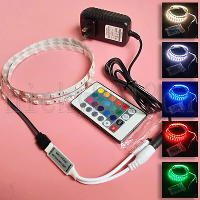 Full Set Epistar 5050 RGB LED Flexible Strip Light Remote Controller 24V Power  • $9.37