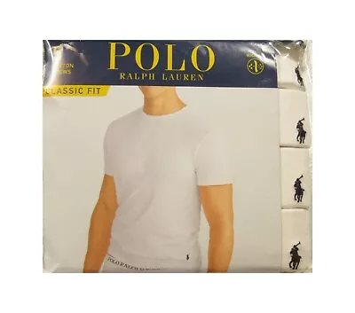 Polo Ralph Lauren Men's White Wicking Classic Fit Crew-Neck T-Shirt 5 Pack • $59.50