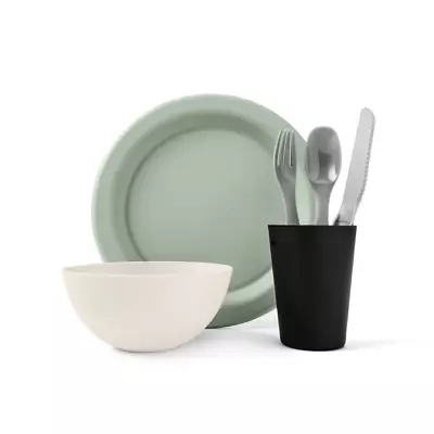 24 Piece Plastic Dinner Set 4 X Dinner Plates 4 X Cups 4 X Bowls And 4 X Cutlery • $15.97
