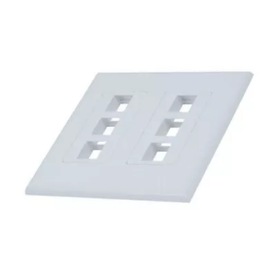 $7.36 • Buy White 2-Gang Screwless Decora Wall Plate Cover With 3-Port Keystone Jack Insert