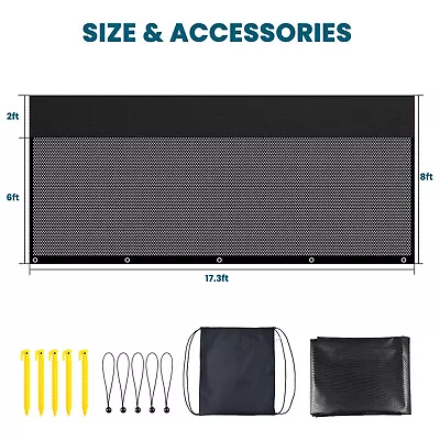 8' X 17'3''FT RV Awning Accessories Side Sun Shade Screen For Camper Sunshade • $80.45