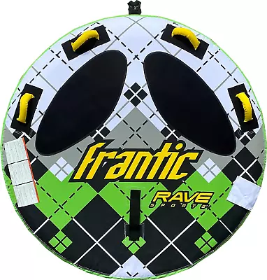 RAVE Sports Frantic Boat Towable Tube For 2 Riders Green/White 56-Inch • $150.92