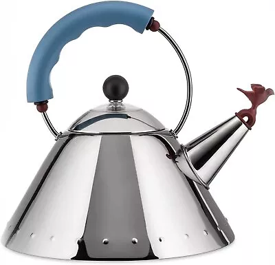 Alessi 9093 Michael Graves Kettle With Bird Whistle Blue Handle • $214.99