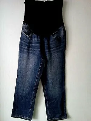 Liz Lange For Target Cropped Over Bump Capri Boyfriend Maternity Jeans Size 12 • £9.99