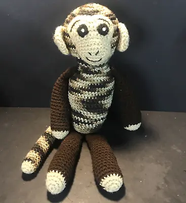 £14.63 • Buy Handmade Monkey Crocheted Stuffed Toy Brown And Cream OOAK Sock Type 17  Tall