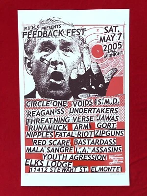 $20 • Buy Vintage Punk Rock Concert Poster Screen Print Circle One Flyer Political Art