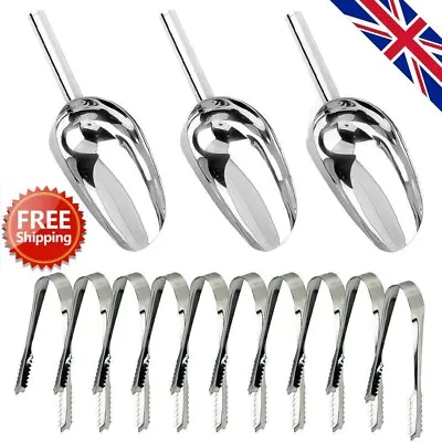 Sweet Candy Buffet BBQ Stainless Steel Ice Scoops Tongs Wedding PartyKitchen • £7.42