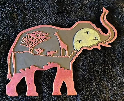 NEW Handmade ELEPHANT Safari Wall Art Mounts Installed Display Home Decor • $20