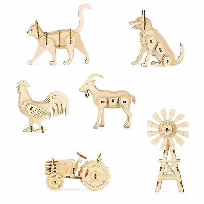 On The Farm 3D Wooden Puzzles Laser Cut Animal Jigsaw Childrens Stocking Filler • £6.49