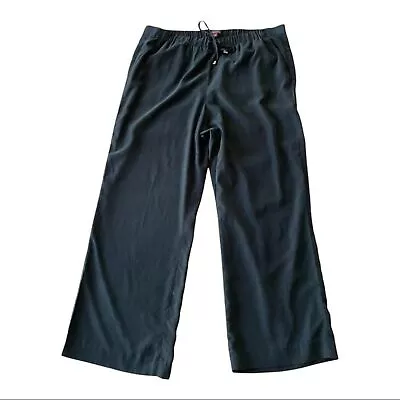 Vince Camuto Drawstring Casual Wide Leg Pants Navy Blue Plus 1X Spring Summer • $10