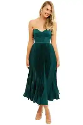 Elle Zeitoune Milan Cocktail Party Dress In Emerald Green Size AU 6 • $269