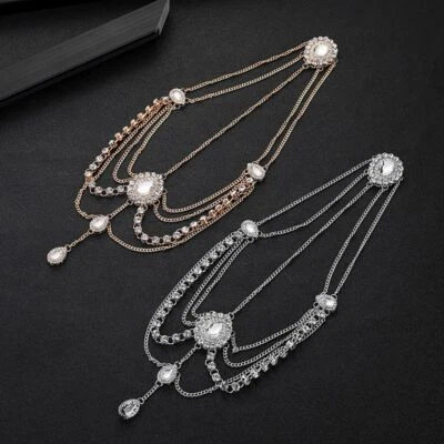 £8.59 • Buy Women BOHO Crystal Silver Hair Forehead Chain Head Band Headband Headpiece UK