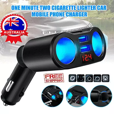 Car Charger Cigarette Lighter Double Power Adapter Socket Splitter Dual USB AF • $10.56