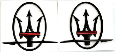 Rblack 2 Side Rear Emblem Logo Badge Fit Maserati Ghibli Quattroporte Levante • $41