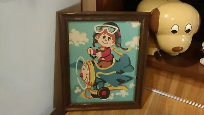 Vintage Framed Pilot/Airplane Paint By Number Oil Painting11 1/2 X 9 1/2vg! • $24.99