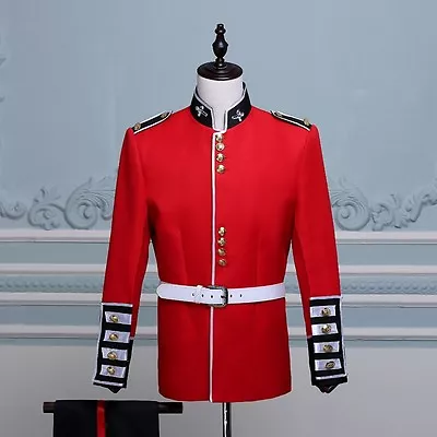 Men British Red Uniform Royalty Queen's Guard Trooper Costume Suit Grenadier • £66.71