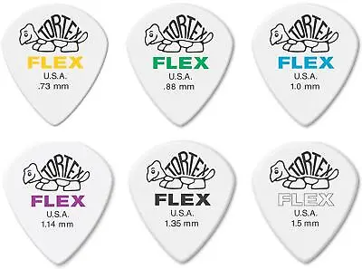 6 X Jim Dunlop Tortex Jazz III FLEX Variety Gauge Guitar Picks 468R Mixed • $5.40