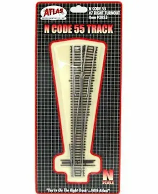 Atlas N Scale ~ New 2024 ~ Code 55 ~ #7 Right Hand Switch Turnout ~ 2053 • $18.82