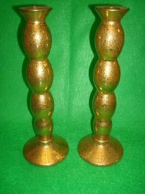 Mercury Glass Candlesticks - 10  Tall - Very Unique • $17.50