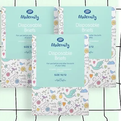 £6.99 • Buy 3 Boxes Of Boots Maternity Disposable Briefs - Size 10/12 (5 Pairs In Each Box)