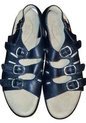 SAS Mystic Sandals Tripad Comfort Black Leather Upper  Womens 8 1/2 Made In USA • $32.49