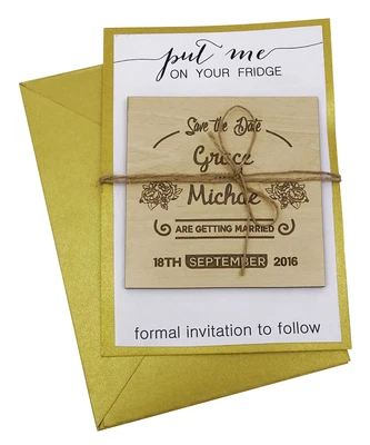 $133.09 • Buy 25 Save The Date Wooden Magnet Custom Engraved Wooden Magnet Rustic-rcT