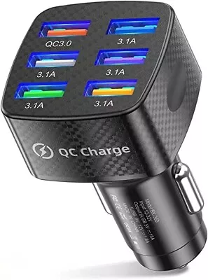 $17.63 • Buy 6-Port USB Fast Car Charger, QC3.0 Fast Charging Adapter, Multi Port NEW