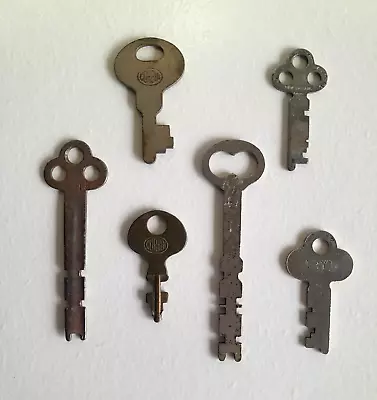 Lot Of 6 Flat SKELETON KEYS Corbin Cabinet Lock Co. Vintage Antique BARN FINDS! • $12.99