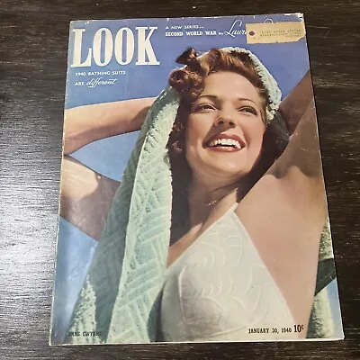 Look Magazine 1940 Jan Bathing Suites Anne Gwynne Bathing Suit Hedy Lamarr Ads • $8.99