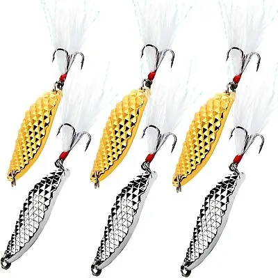 6PCS 5-20g Casting Metal Spoons Fishing Lure For Salmon Bass Trout • $10.39