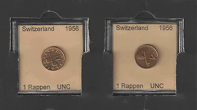 Switzerland 1956 1 Rappen Coin Uncirculated • $1