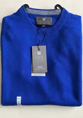 Lovely Bnwt M&s Mens Gents Merino Wool & Cashmere Round Neck Jumper - S (35-37) • £30