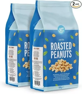 Happy Belly Roasted And Salted Peanuts 2x500g • £5.60