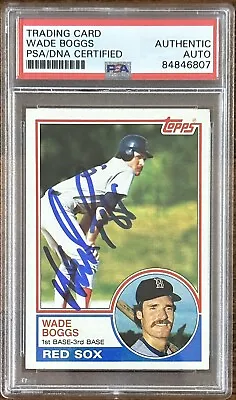 1983 Topps Wade Boggs Signed Rookie Card PSA DNA Autograph RC HOF Boston Red Sox • $79.99