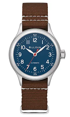 Bulova Unisex Watch Automatic Military Braun / Blau • $548.82