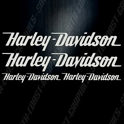 $8.73 • Buy Harley Davidson Decal Set Gloss SILVER Motorcycle Stickers Tank Fairing Helmet