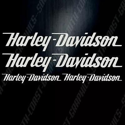 $8.73 • Buy Harley Davidson Decal Set Gloss SILVER Motorcycle Stickers Tank Fairing Helmet