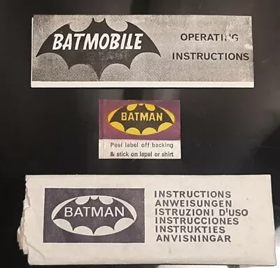 £145.03 • Buy Corgi 267 Batmobile ORIGINAL ENVELOPE INSTRUCTIONS AND BADGE FOR YEAR 1973!!
