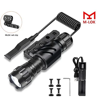 Super Bright Tactical Light Military LED Gun Flashlight MLOK Mount Rail Torch • $23.08