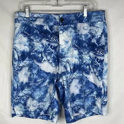 Huk Board Swim Shorts Mens 32 Performance Pursuit Mossy Oak Fracture Blue New • $22.40