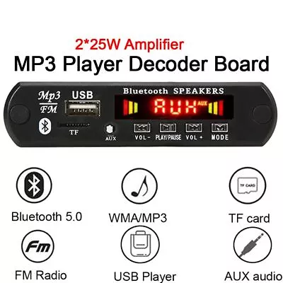 Portable MP3 Receiver - Bluetooth Decoder Board Lossless Car Speaker Amplifier • $14.31