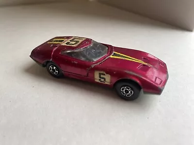 Lesney Superfast Matchbox No.52 Dodge Charger MkIII In Red With Stickers 1970 • £6