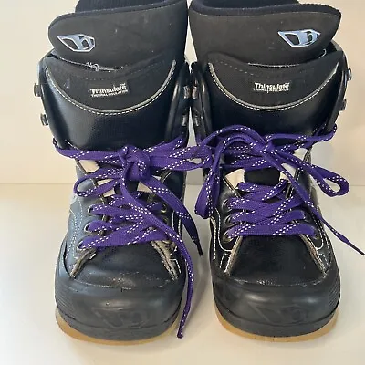 NORTHWAVE Black & Gray SNOWBOARD Boots MP 245 Size 6.5 USL  6 USM Purple Laces • $27.50