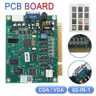 60in1 Multicade PCB Board CGA/VGA Output For Classic Jamma Arcade Game 800 X 640 • $37.99