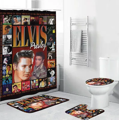 Elvis Presley Inspired Shower Curtain Sets Bathroom Sets • $24.99