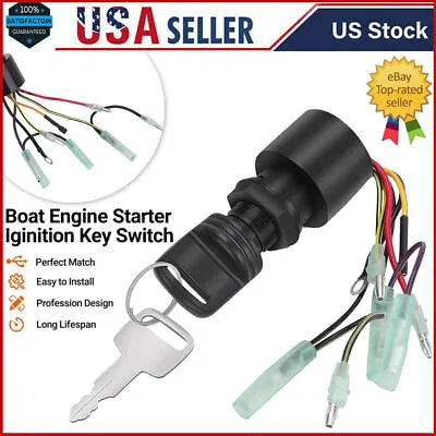 BOAT IGNITION KEY SWITCH For MERCURY OUTBOARD CONTROL BOX MOTOR 87-17009A5 US • $16.99