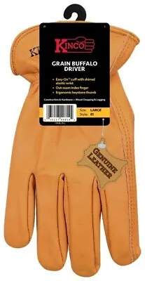 NEW Kinco 81-M Grain Buffalo LEATHER Driver WORK Gloves Size MEDIUM • $12.29